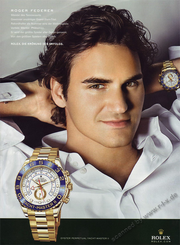 roger federer rolex ad. More Federer with the same